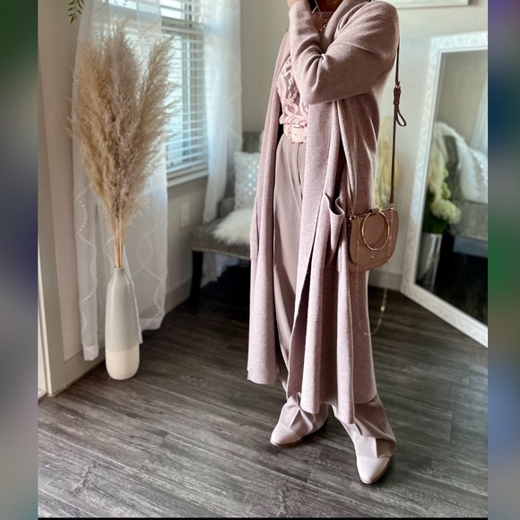 MaxSport Long Cardigan Duster Sand Nude Large - Picture 8 of 11